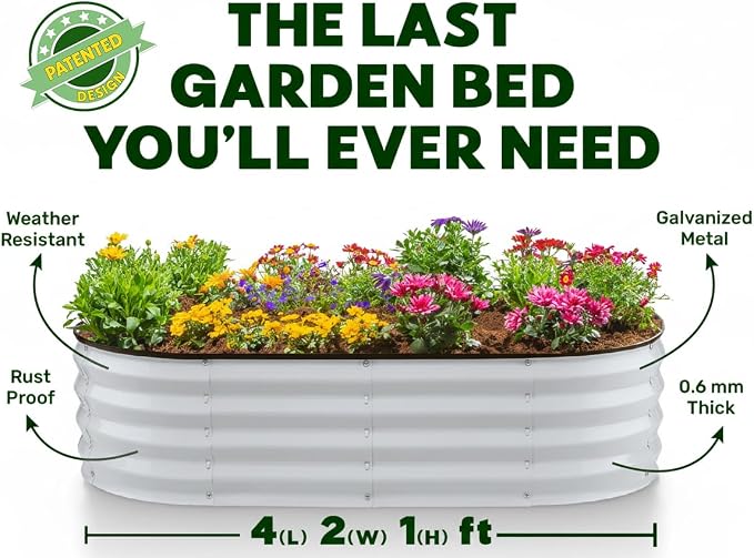 Plant & Plot Galvanized Raised Garden Beds Outdoor // 4×2×1 ft Planter Raised - Image 5