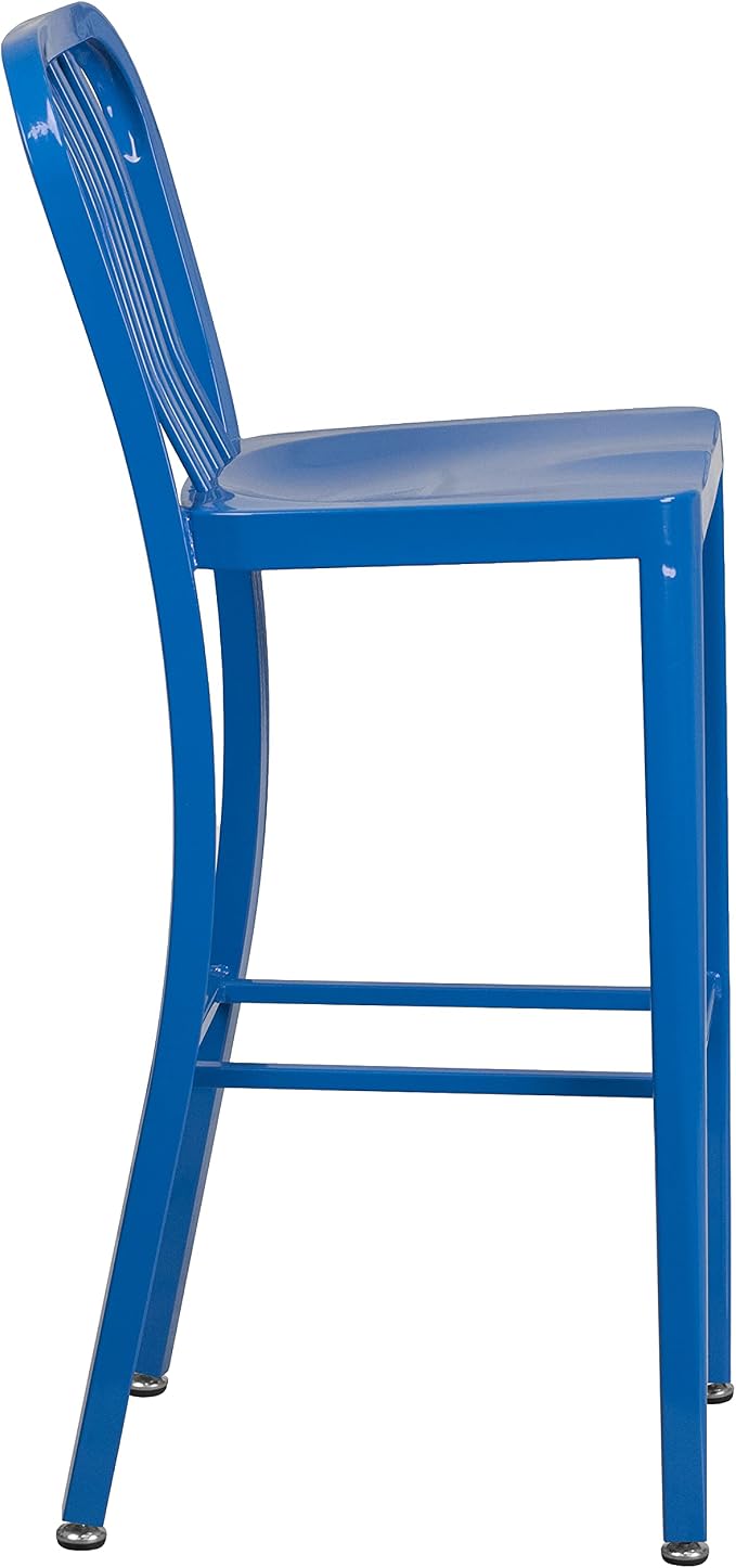 Flash Furniture Gael Commercial Grade 2 Pack 30" High Blue Metal Indoor-Outdoor - Image 7