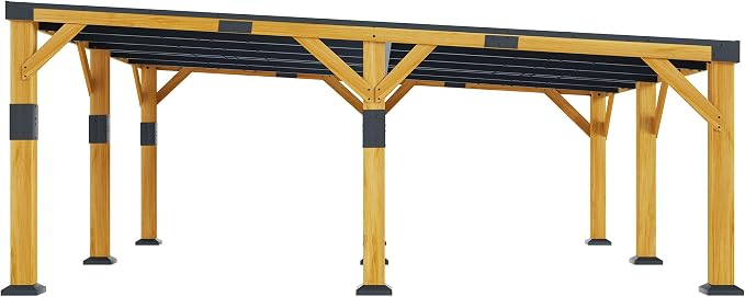 Jocisland 20x20x9.2 FT Cedar Wood Carport - Image 9