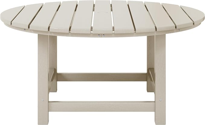 WestinTrends Malibu Low Outdoor HDPE Round Patio Coffee Table - Image 3