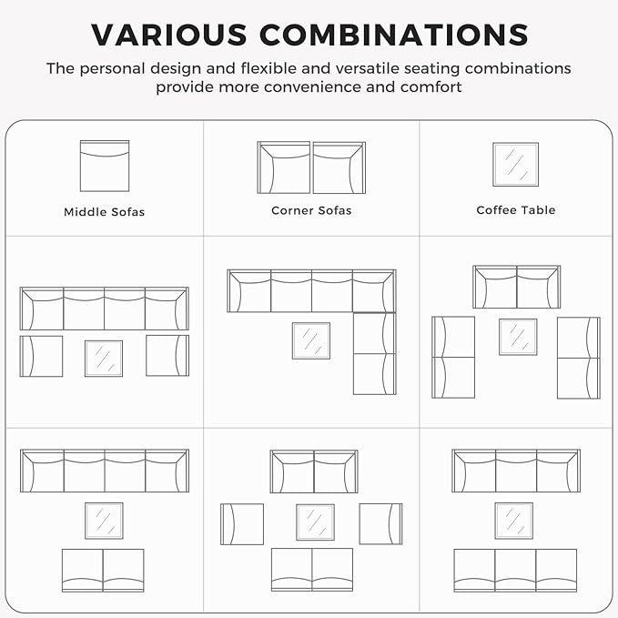 Grand patio Wicker Patio Furniture Set, All Weather Outdoor Sectional Sofa - Image 8