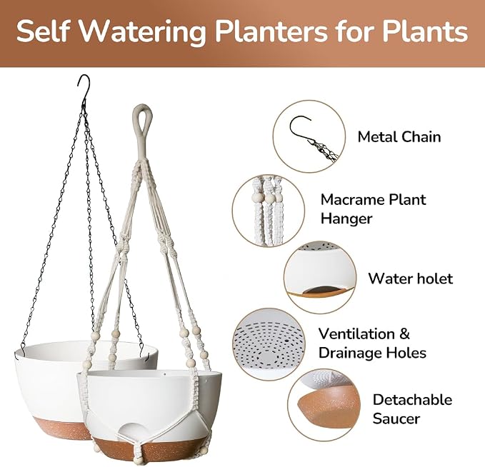 12 Inch Hanging Baskets for Plants Outdoor, Hanging Planters for Indoor Outdoor - Image 4