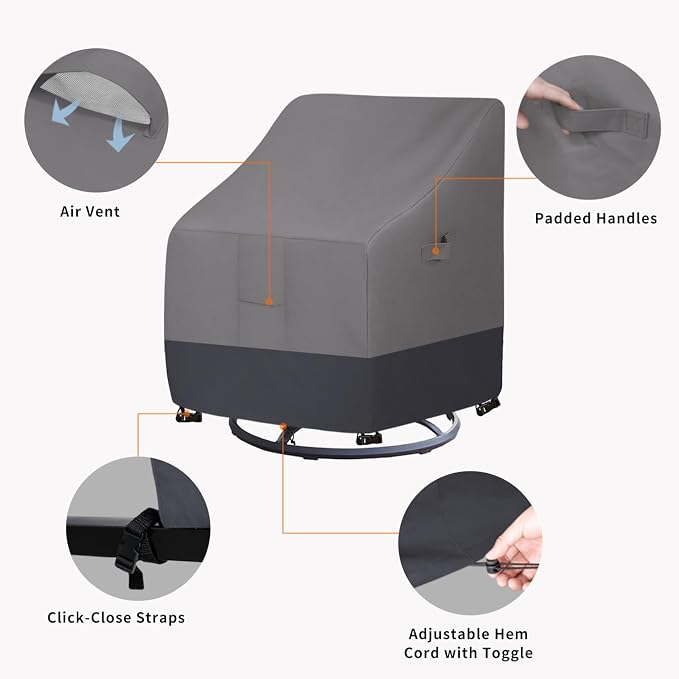 Easy-Going Outdoor Swivel Chair Cover Waterproof, Heavy Duty Patio Chair Cover - Image 5