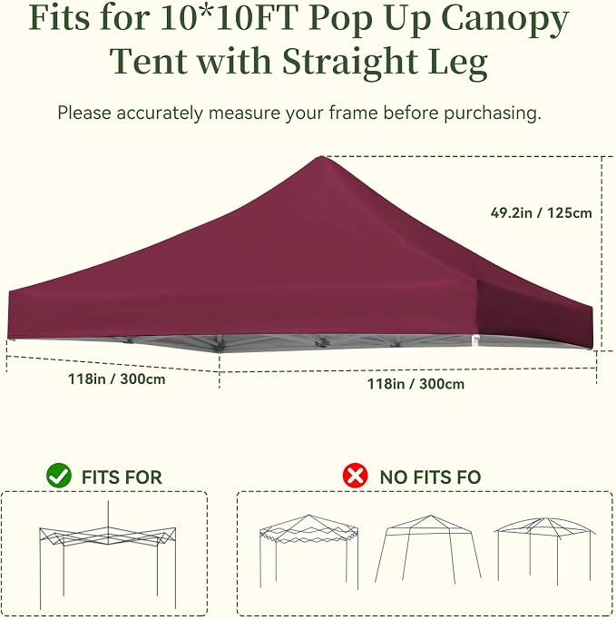 10x10 Canopy Replacement Top Cover - Image 2