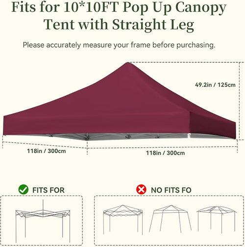 10x10 Canopy Replacement Top Cover - Image 2