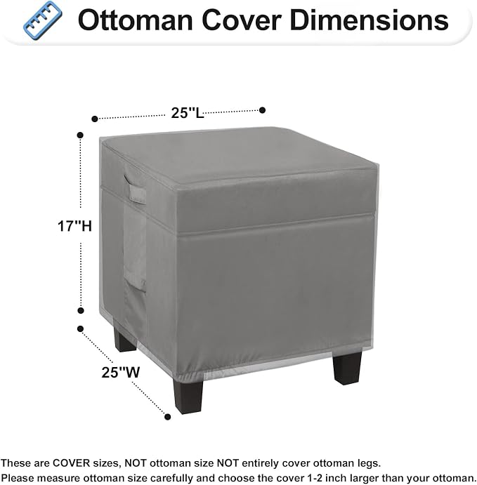 OutdoorLines Outdoor Waterproof Patio Ottoman Covers - Image 2