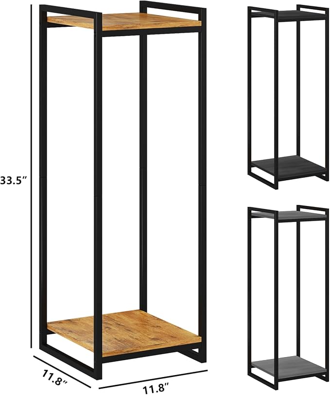 2-Tier Plant Stand Indoor, Rustic Brown - Image 2
