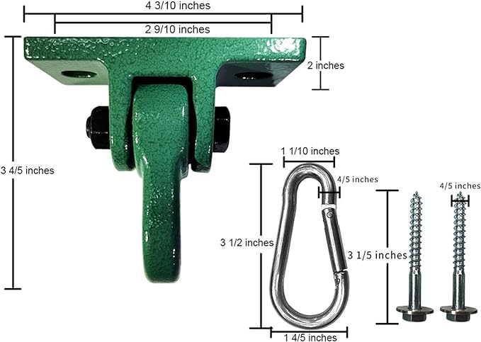 Heavy Duty Green Swing Hangers Screws Bolts Included Over 5000 lb Capacity - Image 4