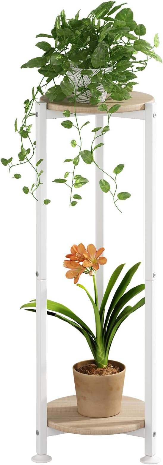 Plant Stand Indoor Corner Tall 2 Tier Metal Modern Flower Storage Plant Shelf by YIZAIJIA