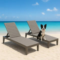 Outdoor Chaise Lounge Set of 2, Lightweight Patio Chairs, Waterproof Sun by NUNULAB