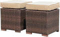 Patiorama 2 Pieces Assembled Outdoor Patio Ottoman, Indoor Outdoor All-Weather by Patiorama
