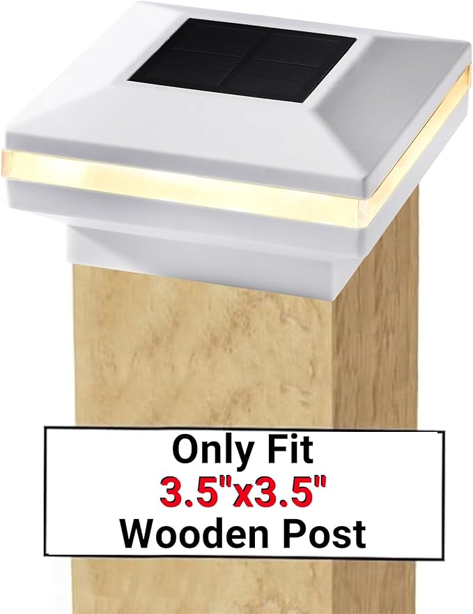 Dynaming 12 Pack Solar Post Lights, Outdoor Solar Powered Decorative Post Cap - Image 3