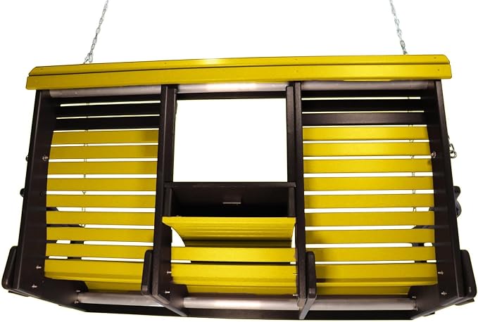 5FT Yellow Flip-Cup ROLLBACK Porch Swing Bench, Amish-Made Poly Lumber Wood - Image 3