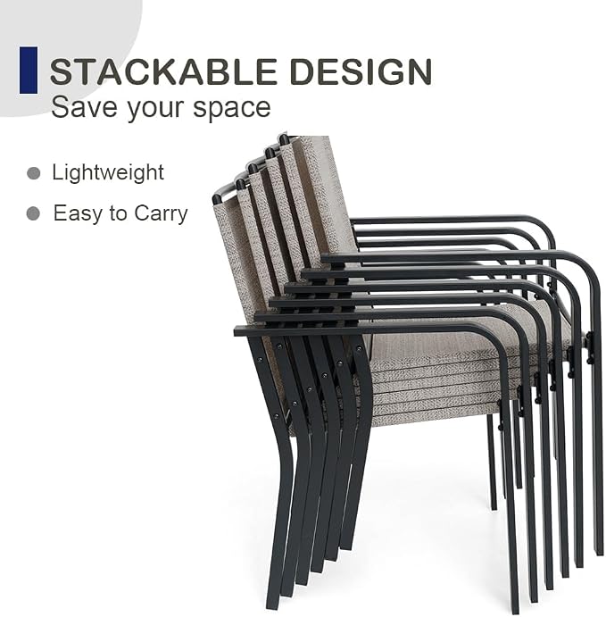 3-Piece Outdoor Dining Set, Small Metal Bistro Table - Image 5