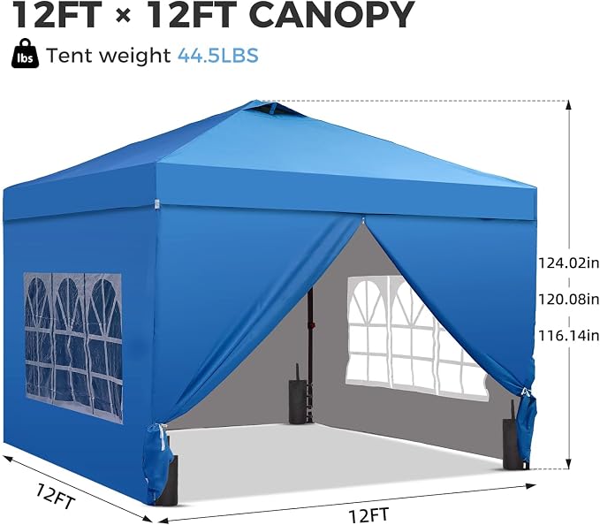 12x12 FT Pop Up Canopy, Instant Canopy Tent - Image 5