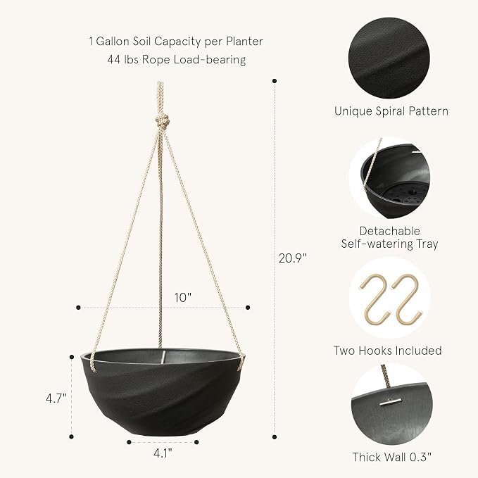 La Jolie Maison 10 Inch Hanging Planters - Image 2