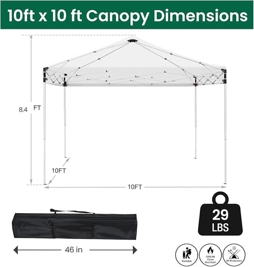 10x10ft Pop Up Canopy Tent, Heavy Duty Waterproof Folding Tent - Image 2