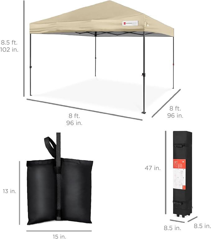Best Choice Products 8x8ft Pop Up Canopy Tent, Outdoor Shade, 1 Person 1 Minute - Image 8