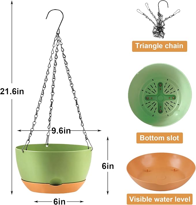 10 inch Hanging Planters for Indoor Outdoor Plants - Image 2