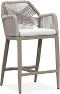 PURPLE LEAF Patio Counter Height Bar Stool 24" H Modern 1 Piece Rattan Outdoor by PURPLELEAF