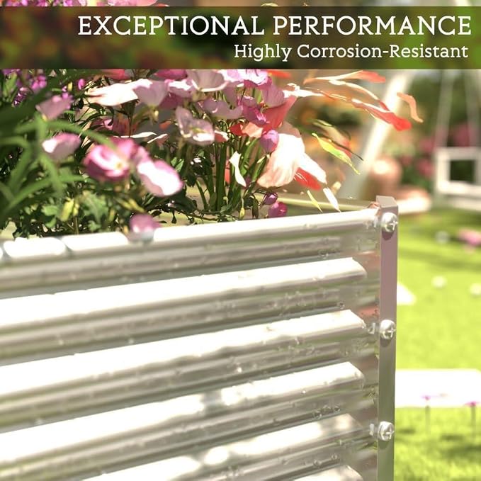 FRIZIONE 2pcs Tall 6x3x1.5ft Galvanized Raised Garden Bed Outdoor, Steel Garden - Image 5
