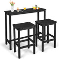 VINGLI 3-Piece Fir Wood Outdoor Bar Table and Chairs Set, Outdoor Bar Height by VINGLI