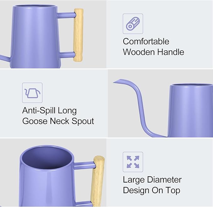 Watering Can Indoor Plants, 35 oz/1000 ml Metal Stainless Steel Watering Can Pot - Image 5
