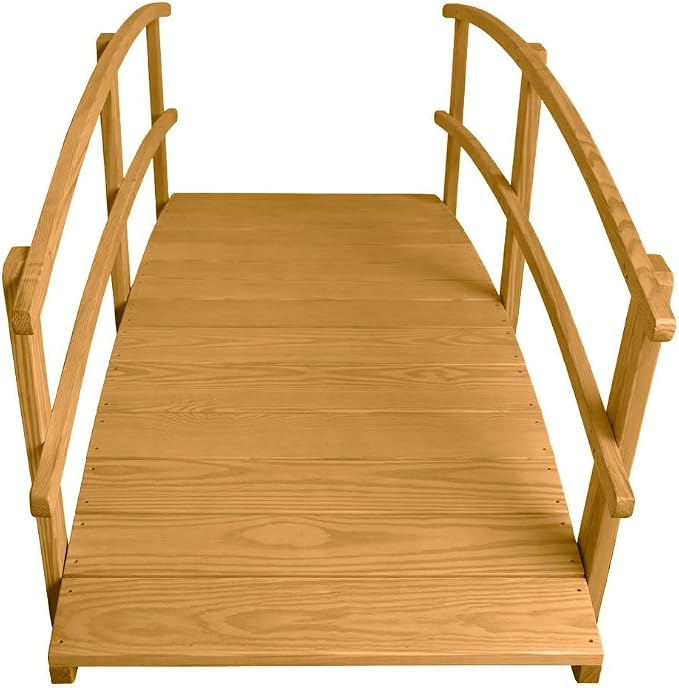 8 FT Oak Amish Made Garden Bridge - Image 6