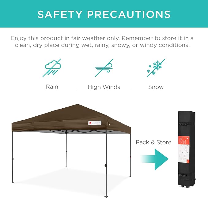 Best Choice Products 10x10ft Pop Up Canopy Tent, Outdoor Shade, 1 Person 1 - Image 5