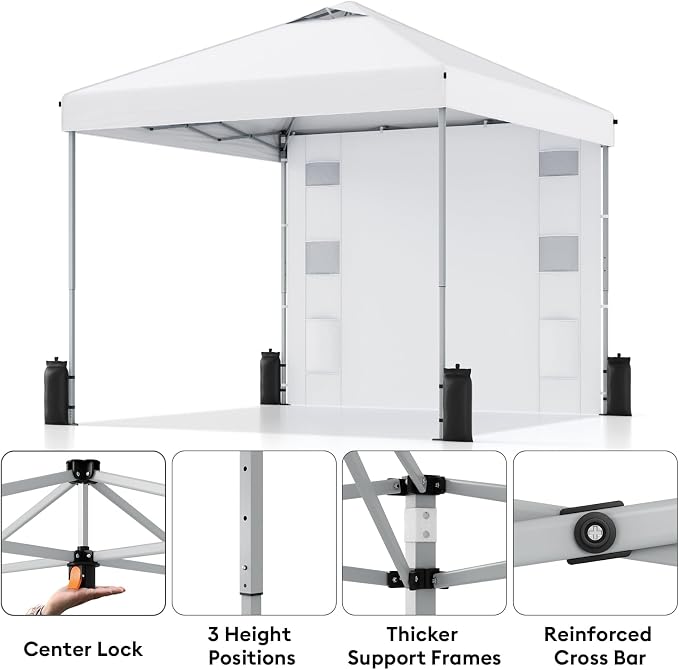 10x10 Pop Up Canopy with Sidewalls, Instant Heavy Duty Canopy Tent - Image 3