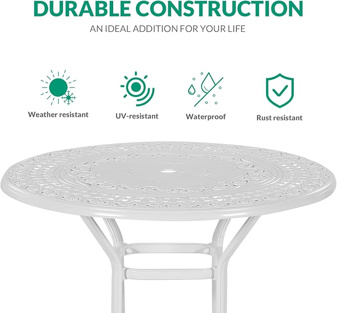 VIVIJASON 5-Piece Patio Swivel Bar Stools Set, All Weather Cast Aluminum - Image 4