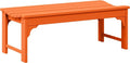 WO Home Furniture Outdoor 46" Backless HDPE Adirondack Bench, Poly Lumber Seat by WOHomeFurniture
