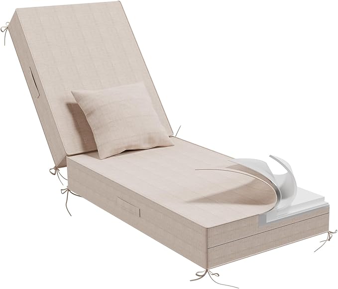 Outdoor Water-Resistant Olefin Chaise Lounge Cushions by Aofeite