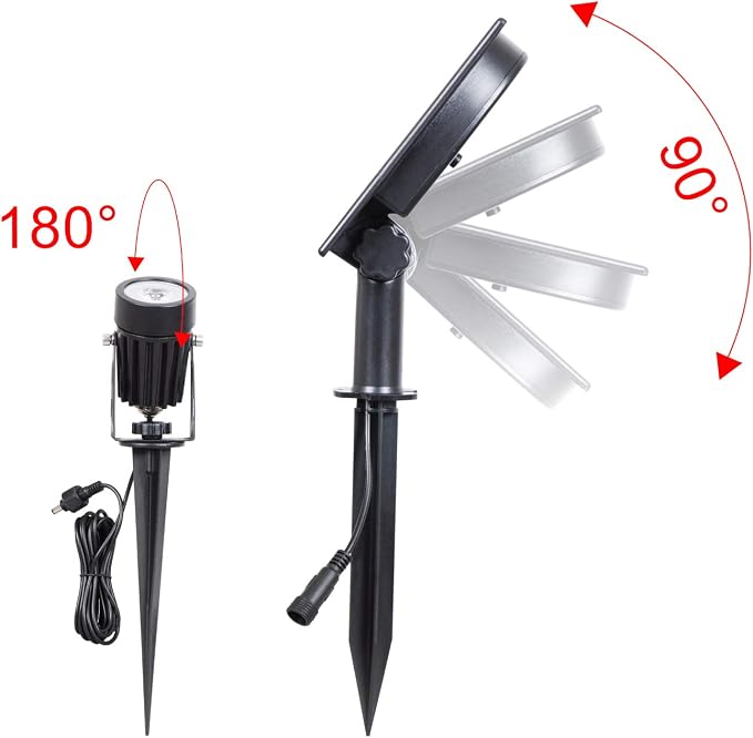 T-SUN Solar Spotlights, Outdoor LED Solar Lights, Waterproof Auto ON/Off Solar - Image 3