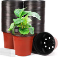 JERIA 200 Pack 6 Inch Plastic Nursery Pots Comewith Drainage Holes, Seedling by JERIA