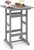 Giantex 42" Height Outdoor Tall Bar Table, HDPE Square Pub Tables by Giantex