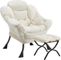 Lazy Chair with Folding Ottoman Modern Large Accent Chair, Contemporary Lounge by Congermom