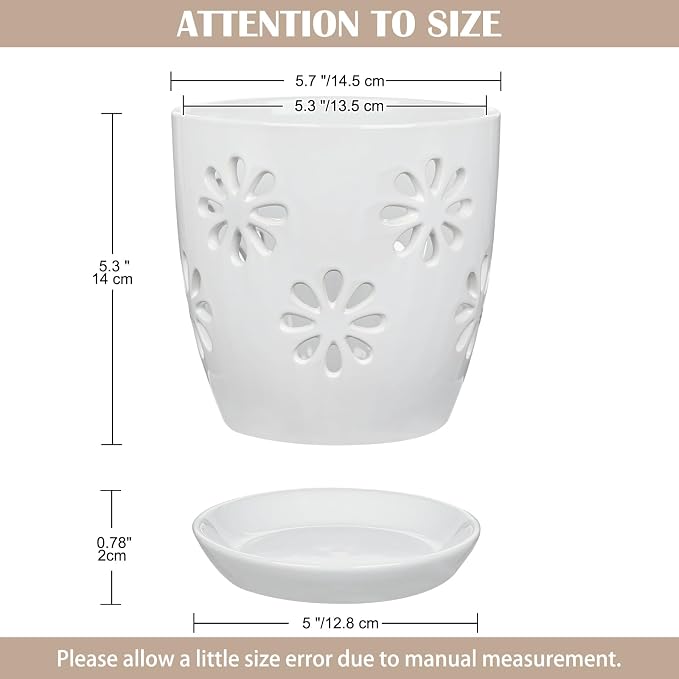 Oairse 6 inch Orchid Pots with Holes, Indoor Plant - Image 2