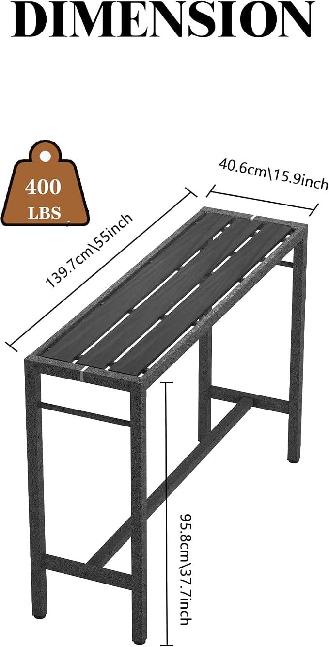 Outdoor Patio Bar Table, Metal Pub Height Bistro Deske - Image 3