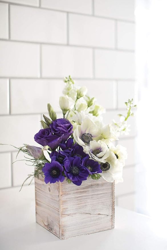 Wooden Planter Box l Rustic Barn Whitewash - Image 2