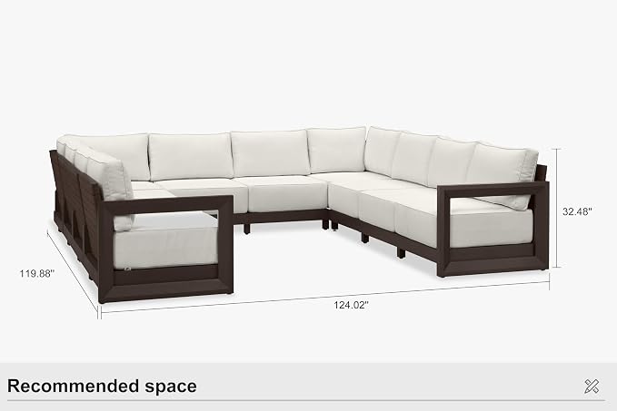 PURPLE LEAF Patio Furniture Set U-Shaped Outdoor Couch - Image 9