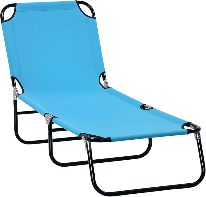 Outsunny Folding Chaise Lounge Pool Chairs, Outdoor Sun Tanning Chairs by Outsunny