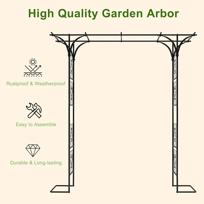 OUSHENG 7FT Garden Arch Arbor - Image 4