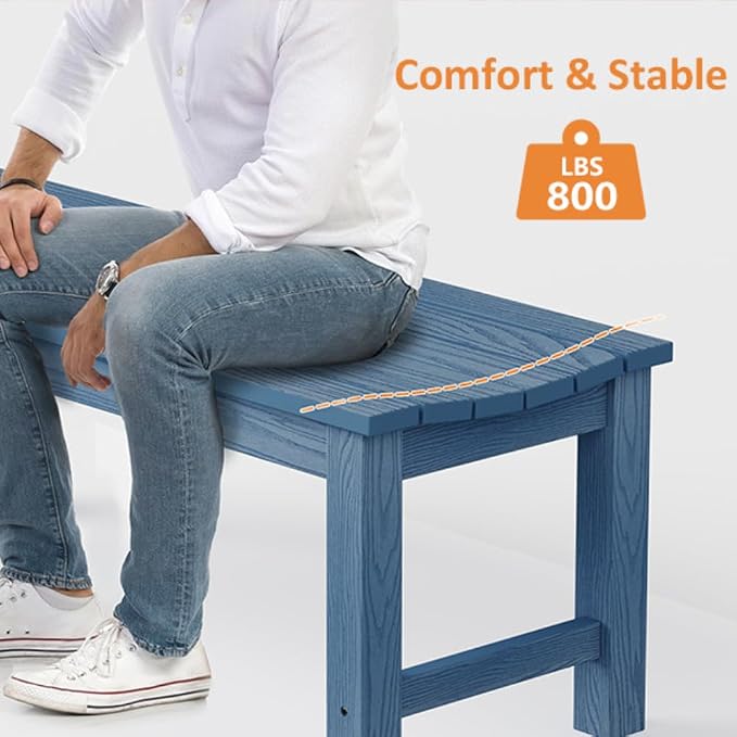 Outdoor Bench, 2-Person Patio Backless Bench Holds up to 800lbs, Weatherproof - Image 7