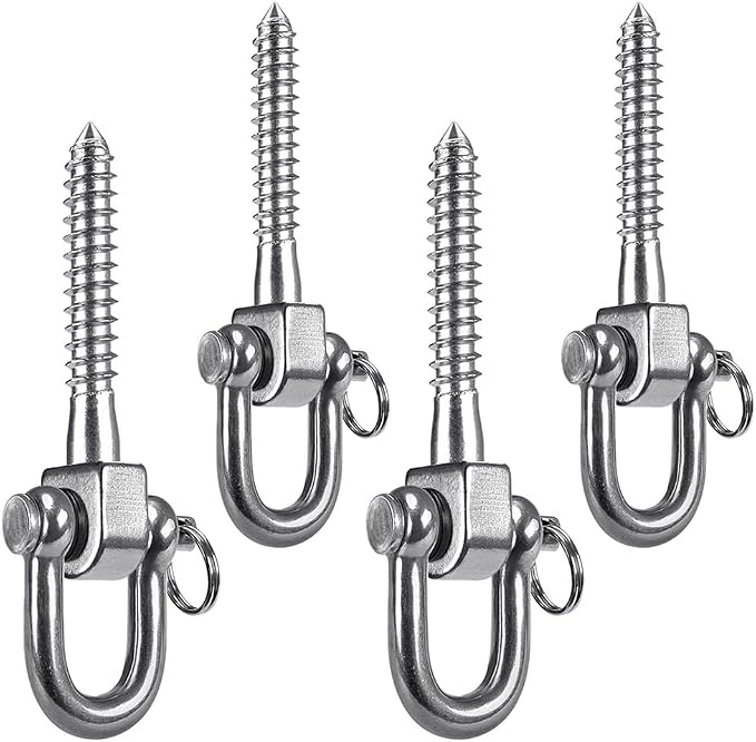 SELEWARE 4 Pack Swing Hangers Swing Set Hooks Stainless Steel Hammock Hooks by SELEWARE