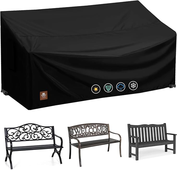 2 Seater Outdoor Bench Covers Waterproof, 48W x 29D x 35H Inch, All Weather and by ClawsCover