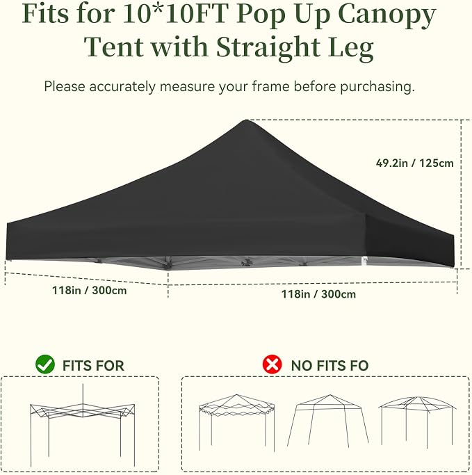 10x10 Canopy Replacement Top Cover - Image 2