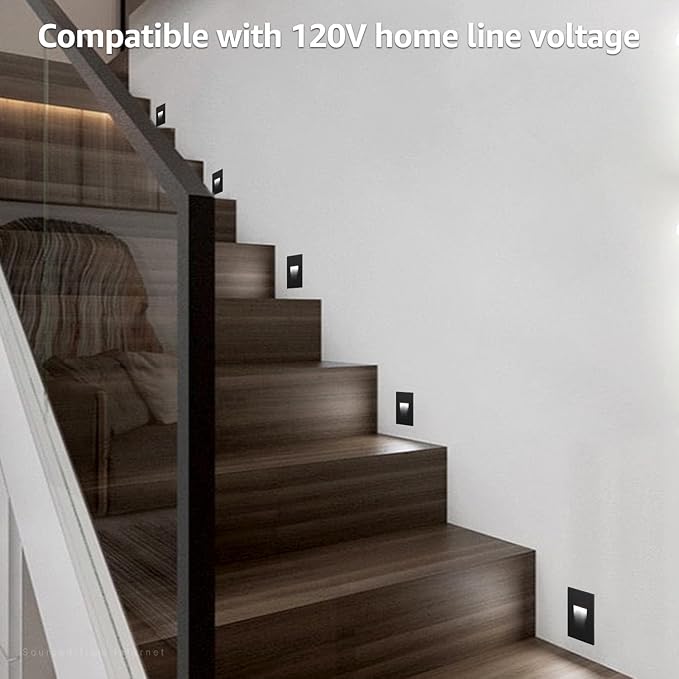 LEONLITE Black 5CCT 120V LED Step Lights, 3.5W 150LM 5%-100% Dimmable - Image 7