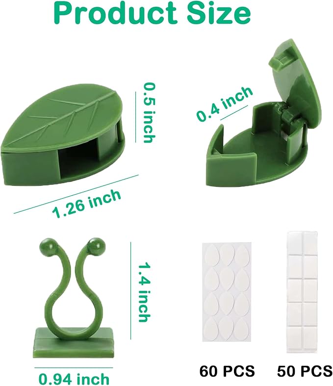 Plant Climbing Wall Fixture Clips, Invisible Holder Leaf Shaped Wall Vines - Image 2