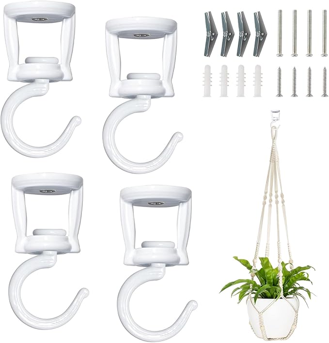 Mkono Ceiling Hooks for Hanging Plants, Heavy Duty Metal Plant Hanger for Drop by Mkono